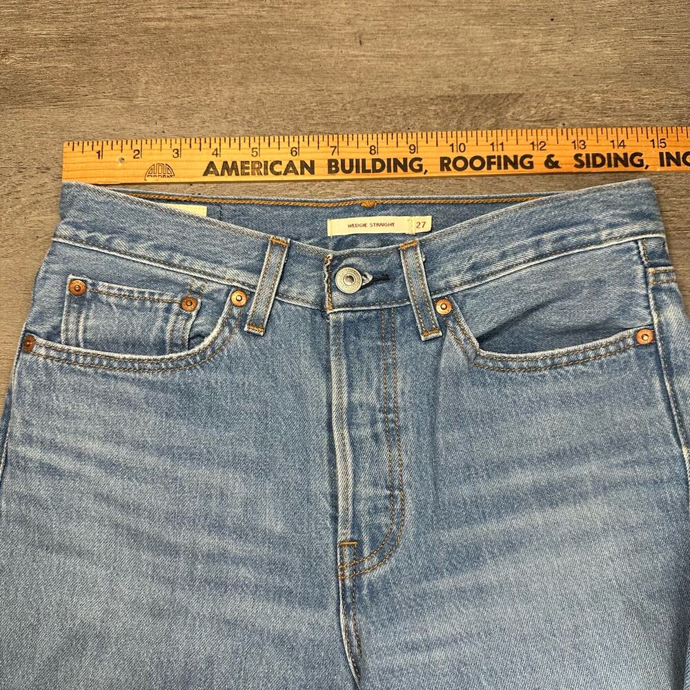 Levi's Premium Wedgie Fit Straight Jeans 27 Distressed - Picture 12 of 15